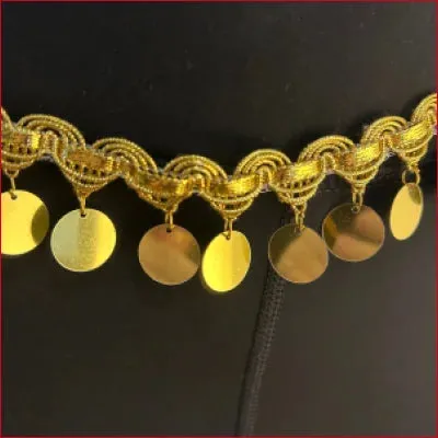Black Gypsy Leggings with Gold Medallions