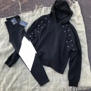 Black White GapFIT Leggings - Medium