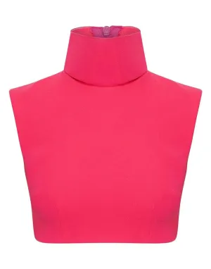 Blake Stretch Crepe Turtleneck Crop Top