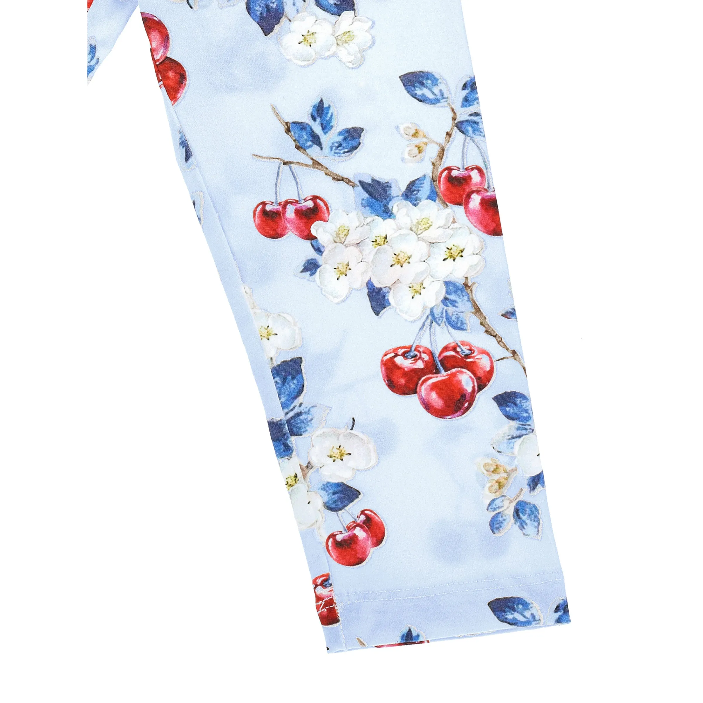 Blue All Over Cherry Print Leggings
