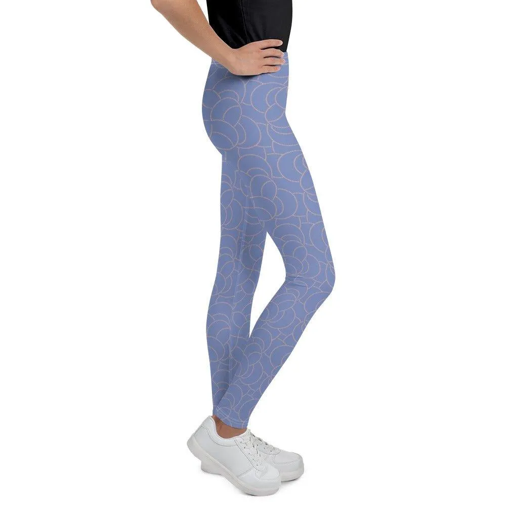 Blue Patterned Youth Leggings