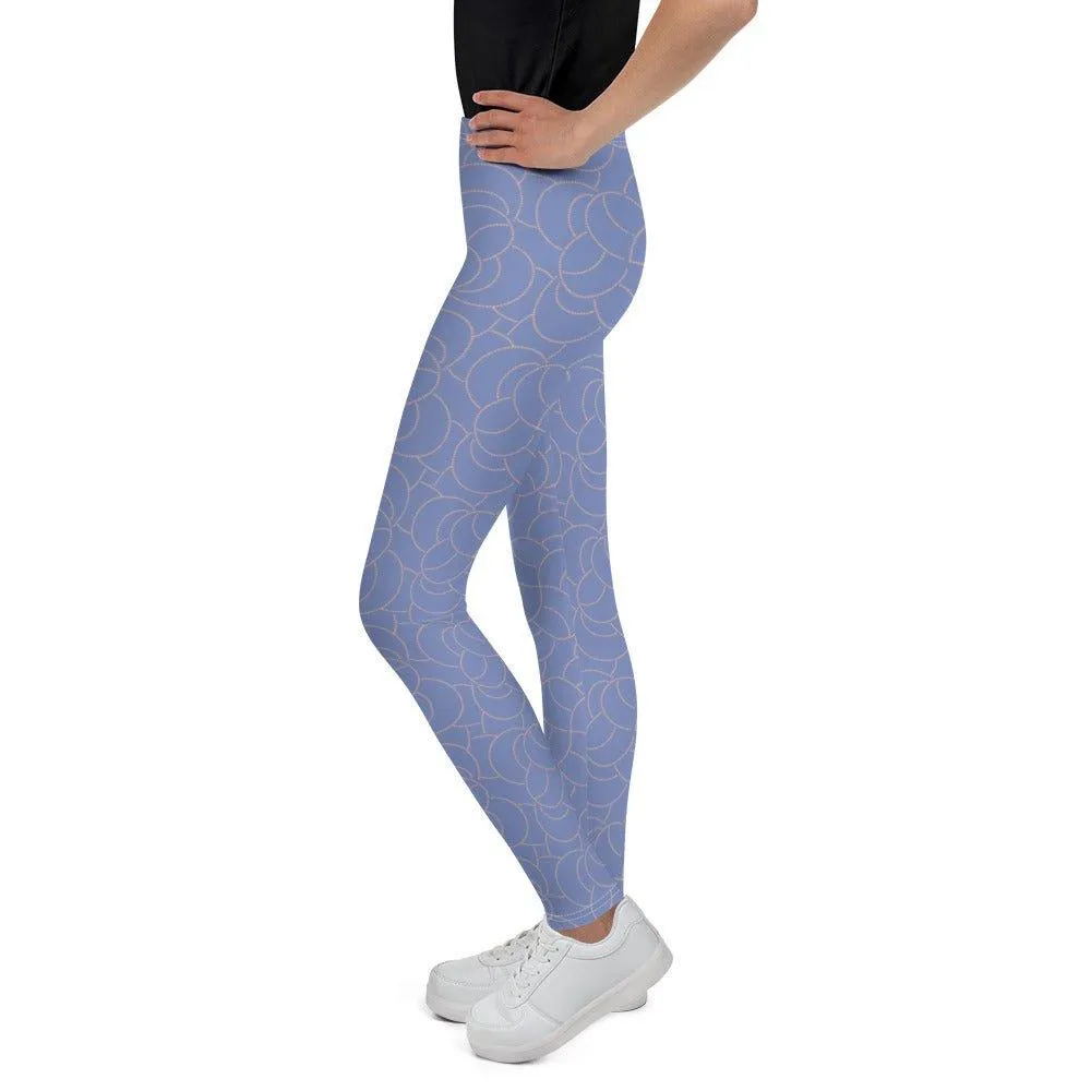 Blue Patterned Youth Leggings