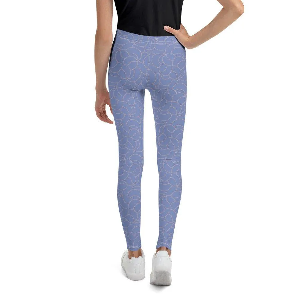 Blue Patterned Youth Leggings