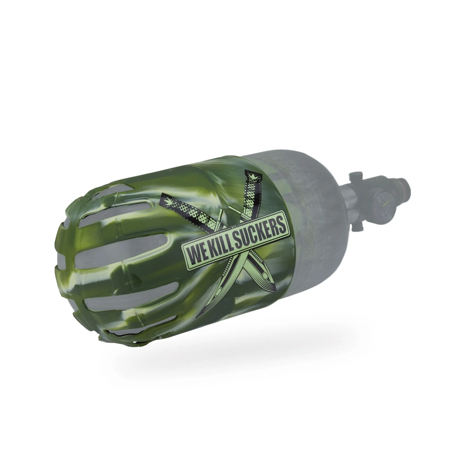 BNKR Bunker Kings Knuckle Butt Paintball Tank Cover - WKS Knife - Camo