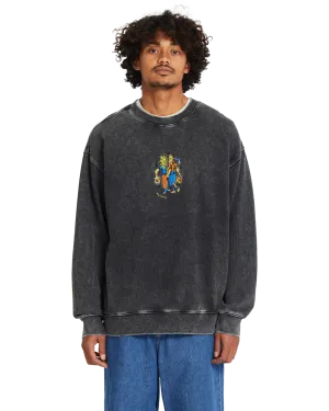 Bob Mollema Crew Sweatshirt in Light Acid Black