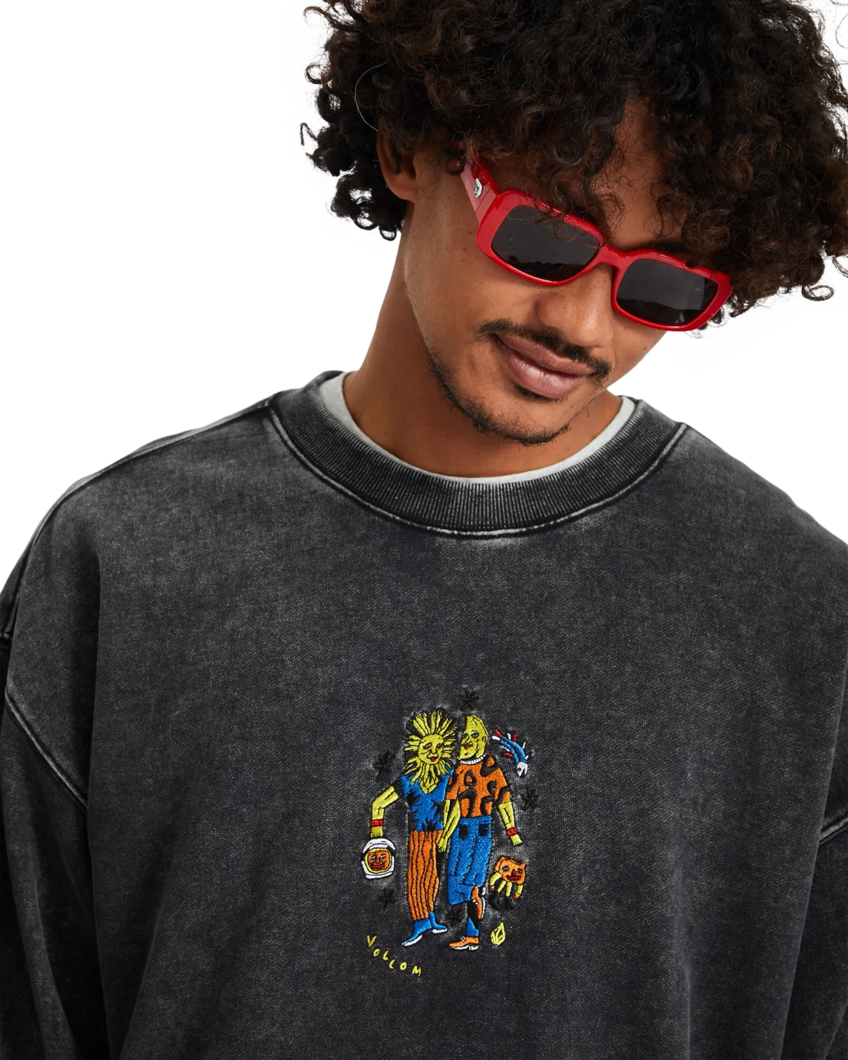 Bob Mollema Crew Sweatshirt in Light Acid Black