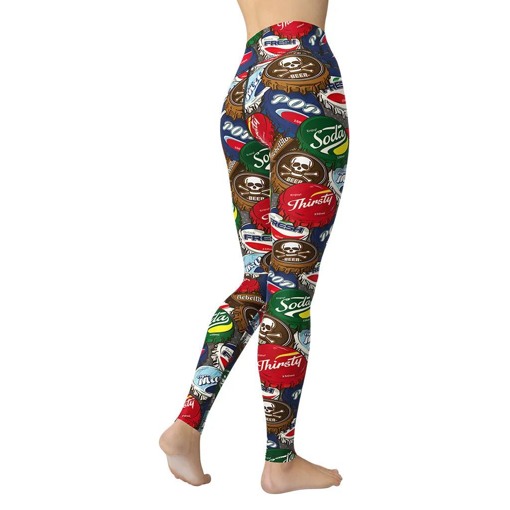 Bottle Caps Yoga Leggings