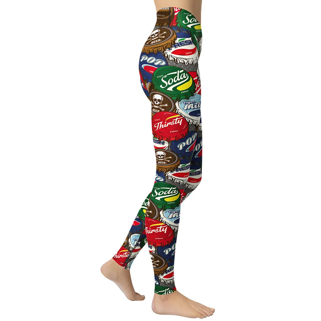 Bottle Caps Yoga Leggings