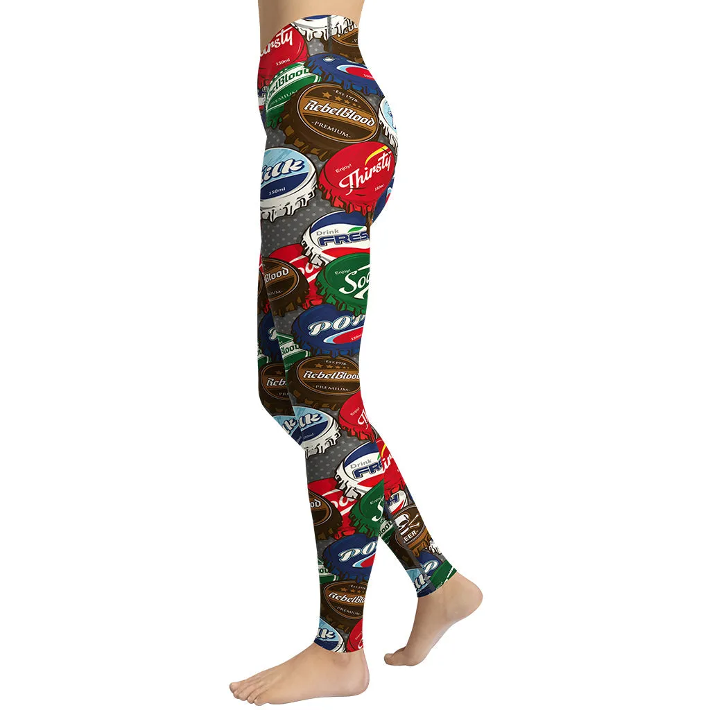 Bottle Caps Yoga Leggings