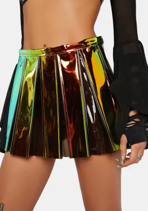 Brimstone Smoke Pleated Vinyl Skirt