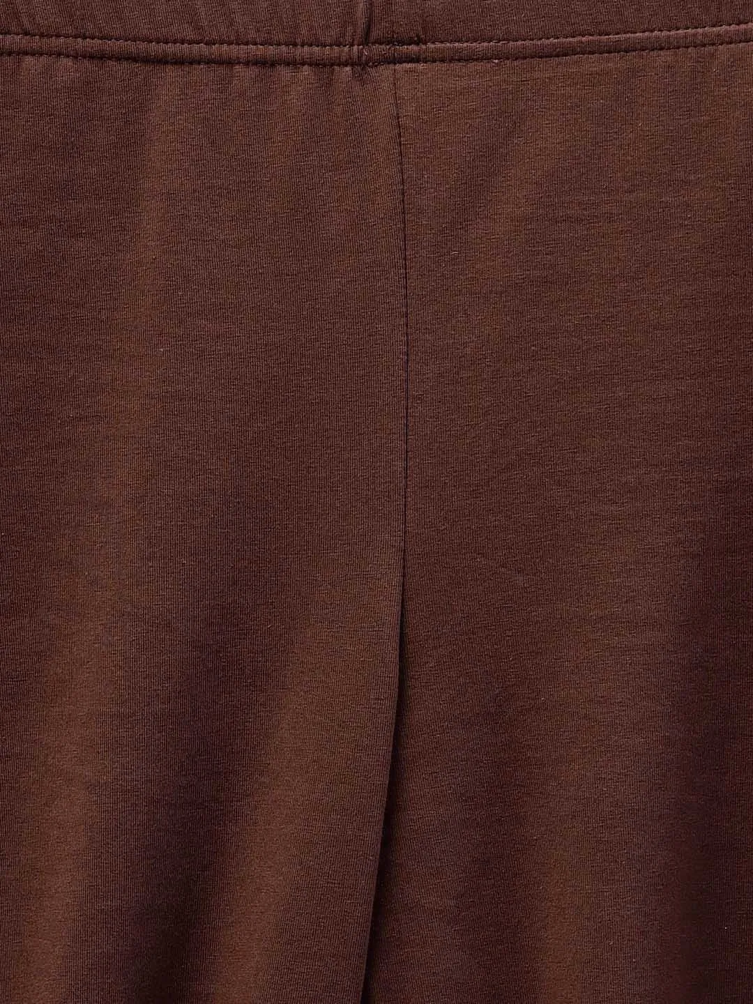 Brown Solid Cotton Lycra Leggings