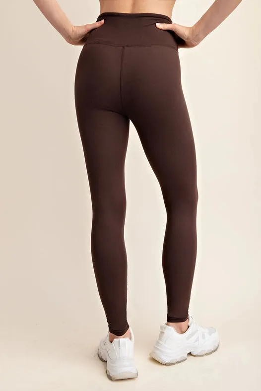 Butter Soft Basic Full Length Leggings Espresso