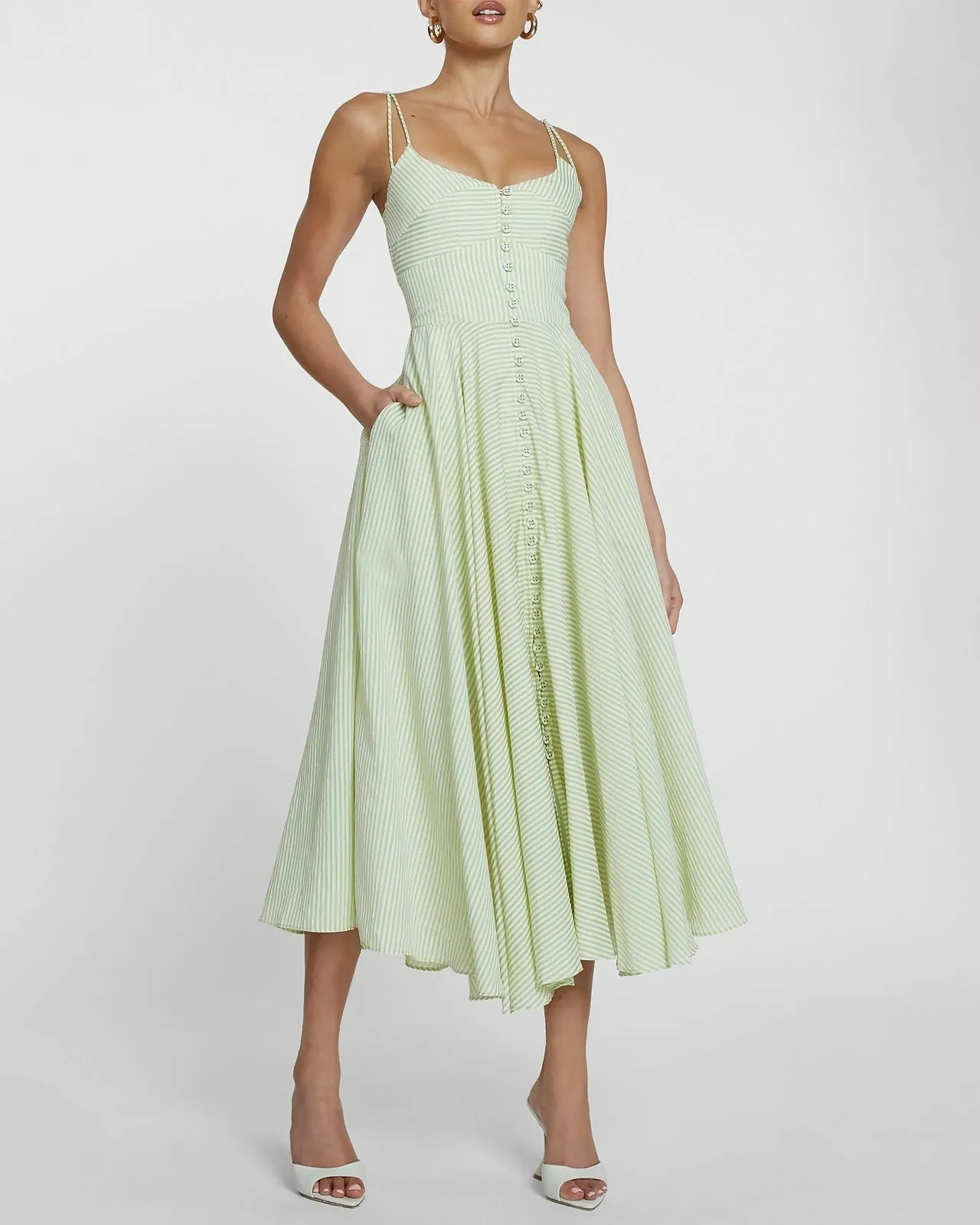 By Johnny Pistachio Stripe Dress