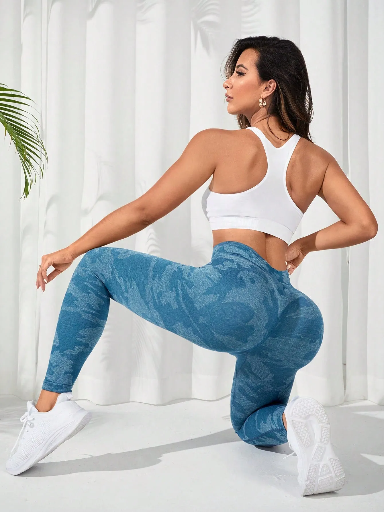 Camo Print Wideband High Waist Sports Leggings