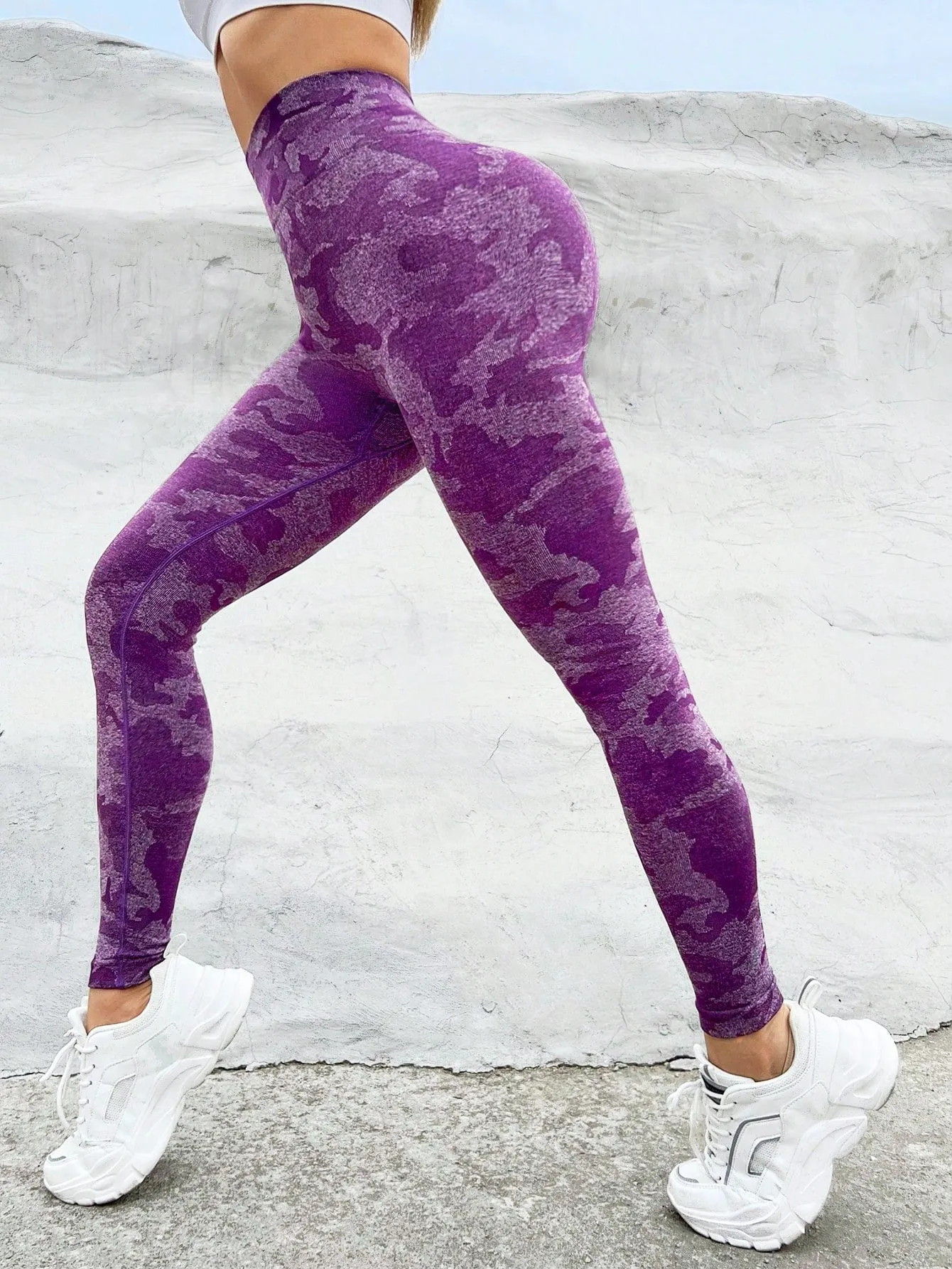 Camo Print Wideband High Waist Sports Leggings