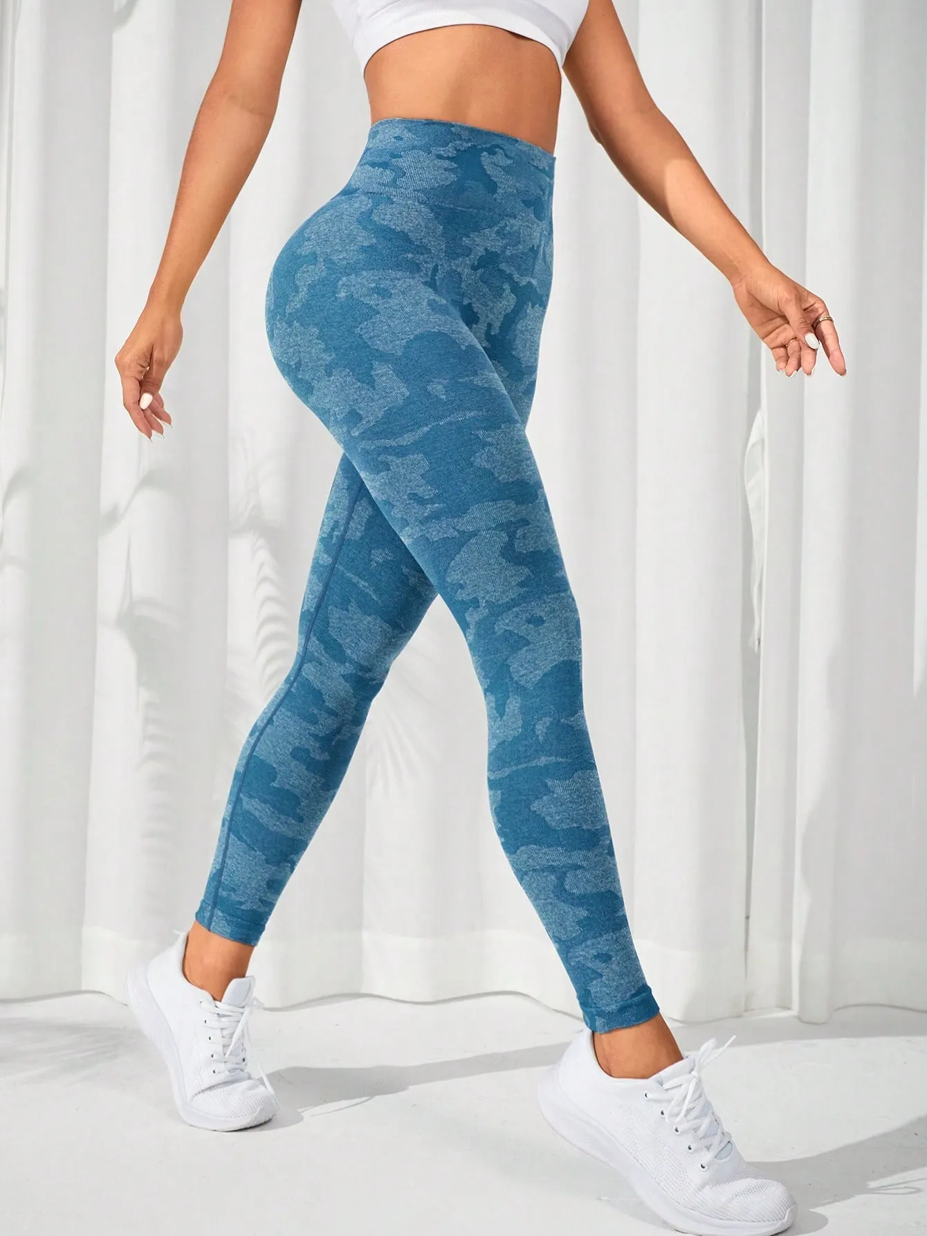 Camo Print Wideband High Waist Sports Leggings