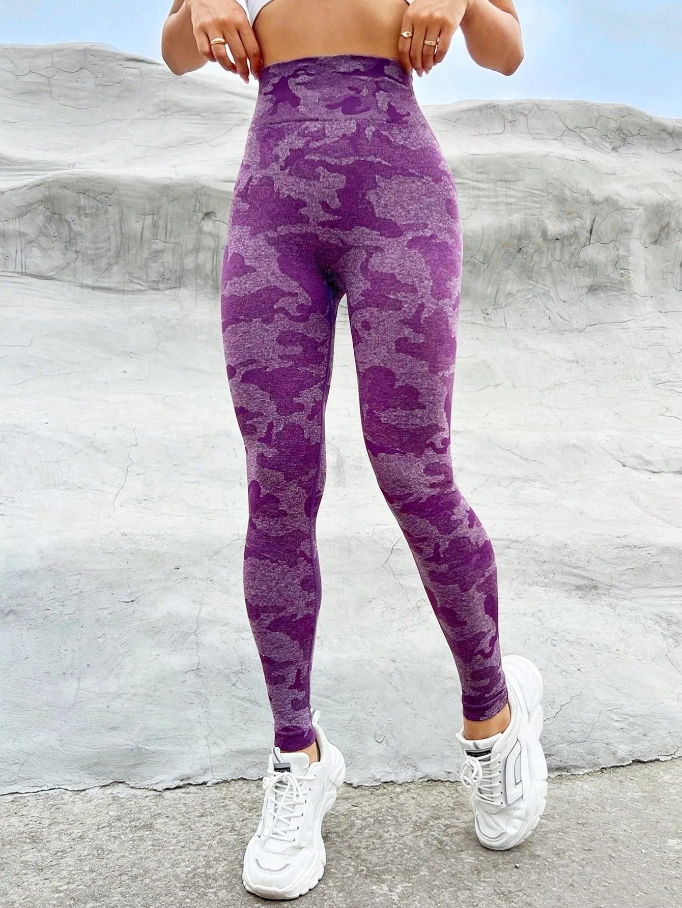 Camo Print Wideband High Waist Sports Leggings