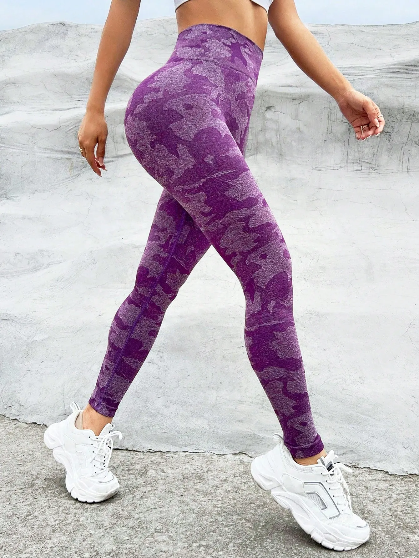 Camo Print Wideband High Waist Sports Leggings