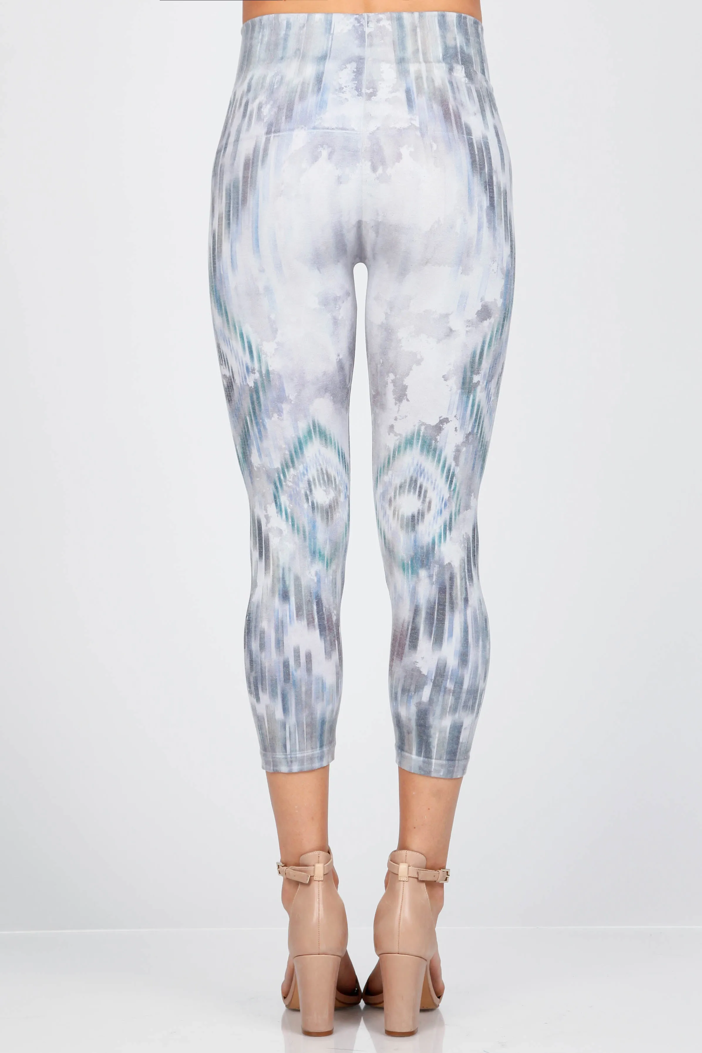 Capri/Short High Waist Cropped Ikat Print Leggings