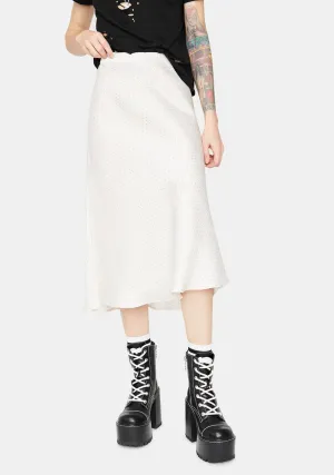 Care To Share Satin Midi Skirt