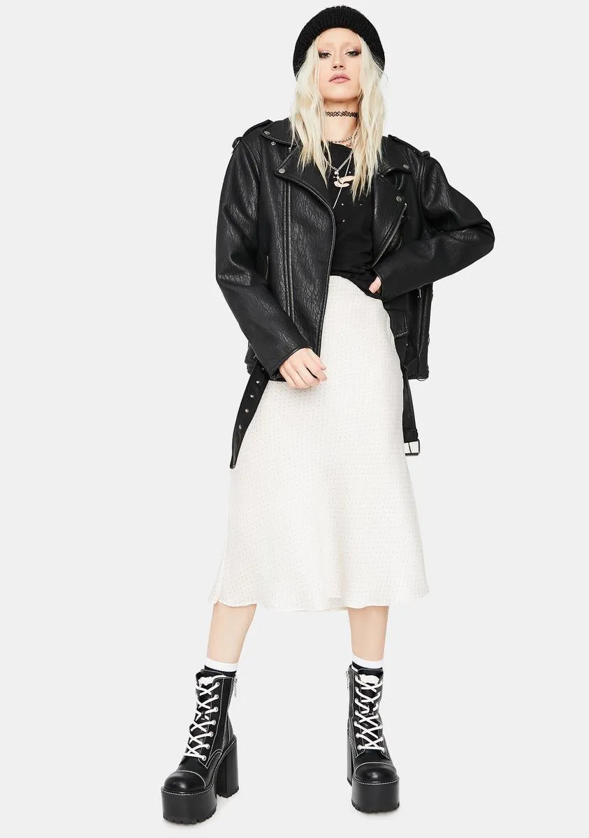 Care To Share Satin Midi Skirt