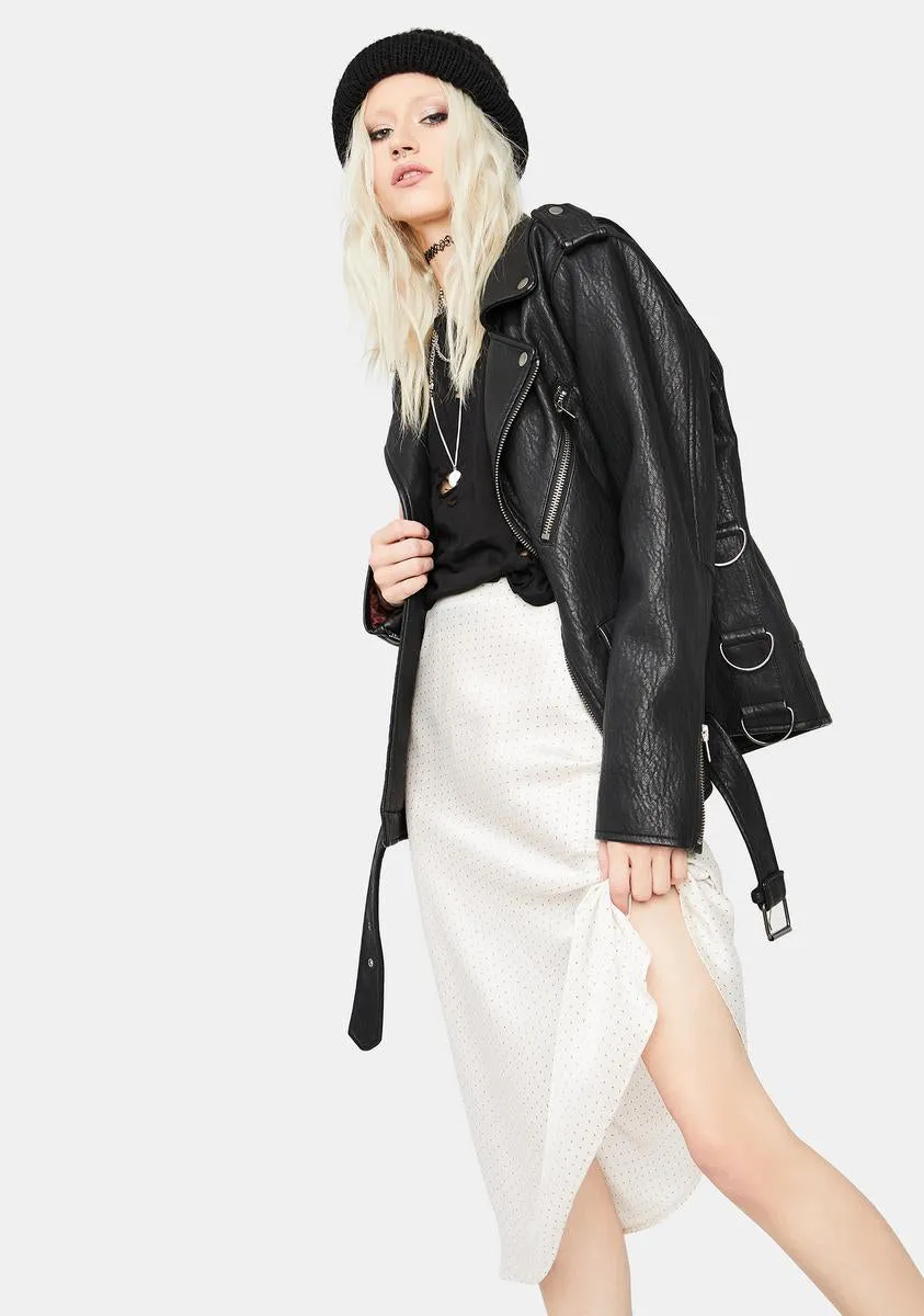 Care To Share Satin Midi Skirt