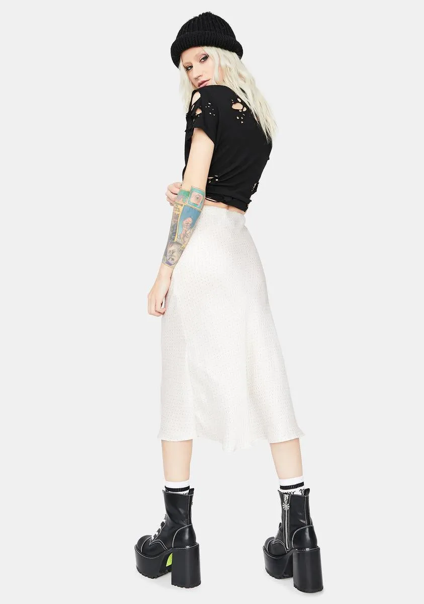 Care To Share Satin Midi Skirt