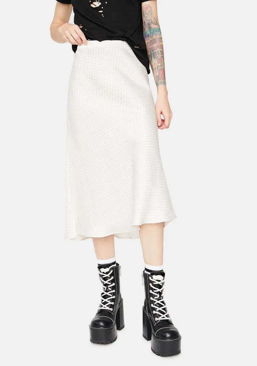 Care To Share Satin Midi Skirt