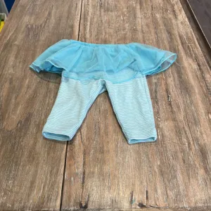 Carters Aqua wht/stripe tulle skirt Cotton Leggings 3m
