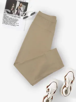 Casual Plain Capris Women Leggings