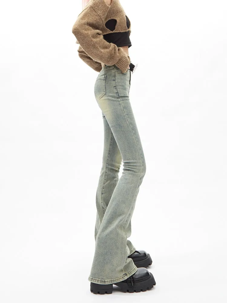 Casual Straight Flared Jeans Pants