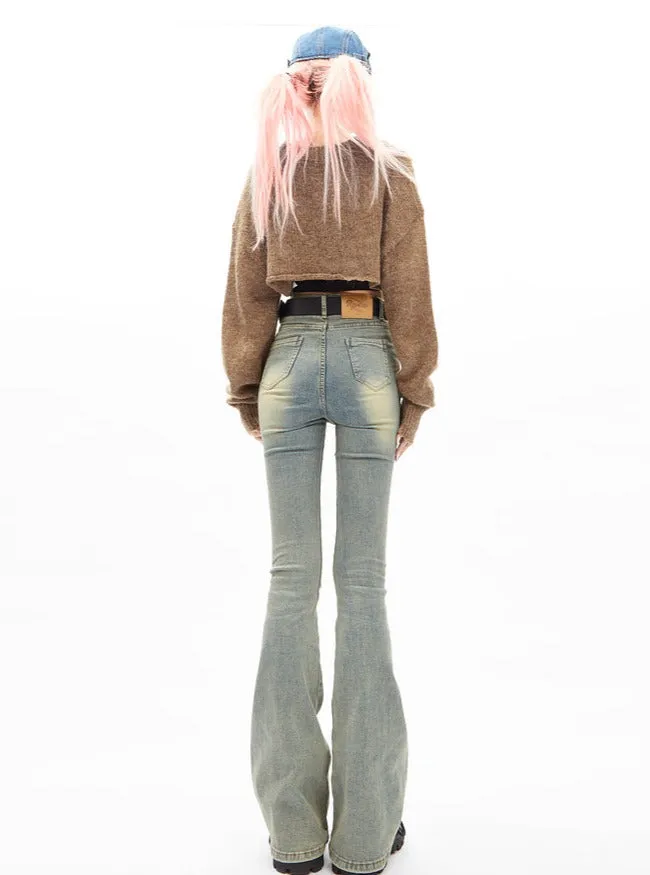 Casual Straight Flared Jeans Pants
