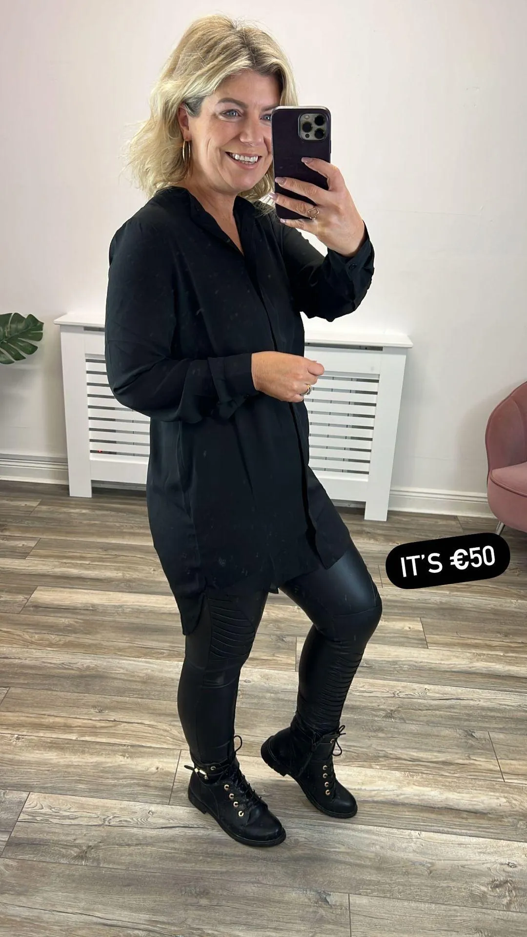 Cellani Longline Shirt (Black)