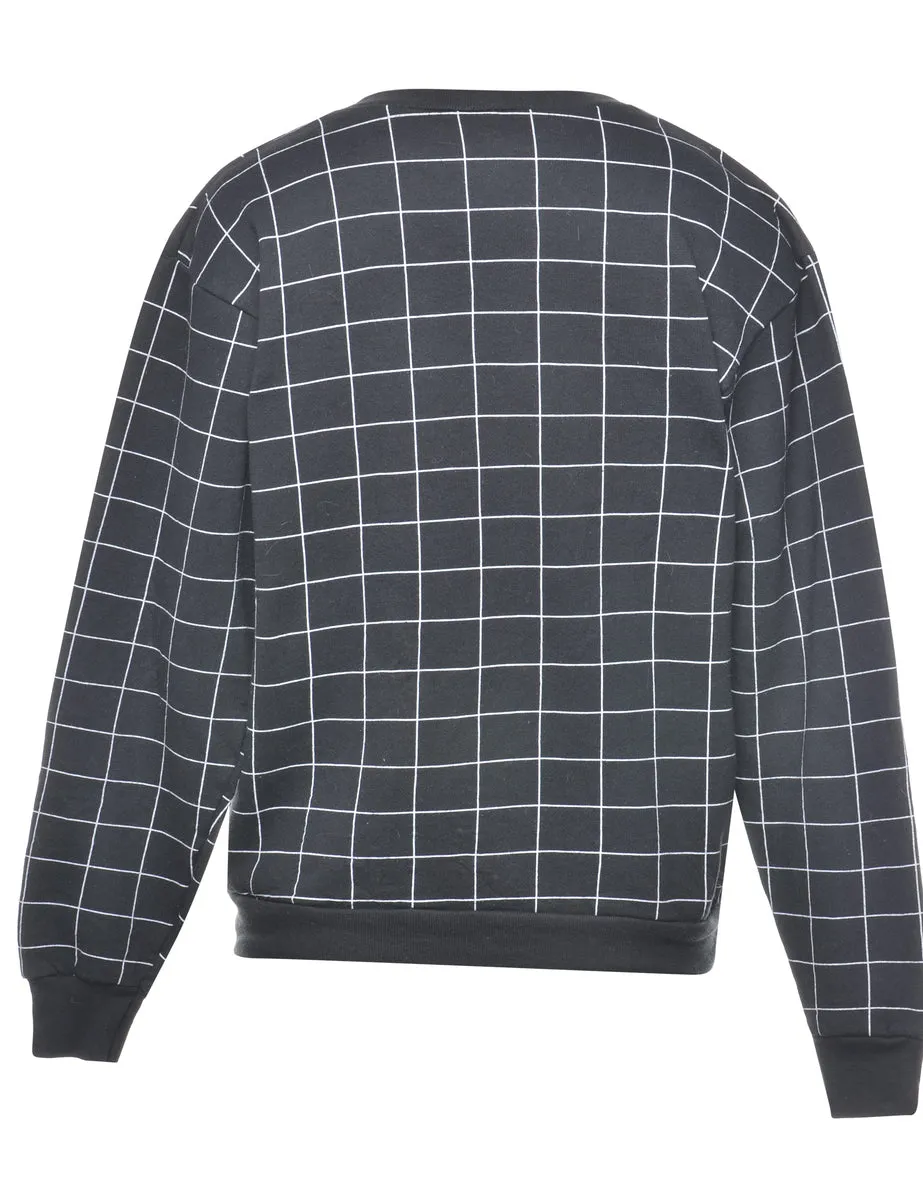 Checked Printed Sweatshirt - S