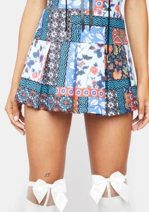 Cheers To That Patchwork Mini Skirt