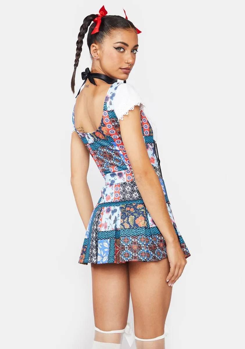 Cheers To That Patchwork Mini Skirt