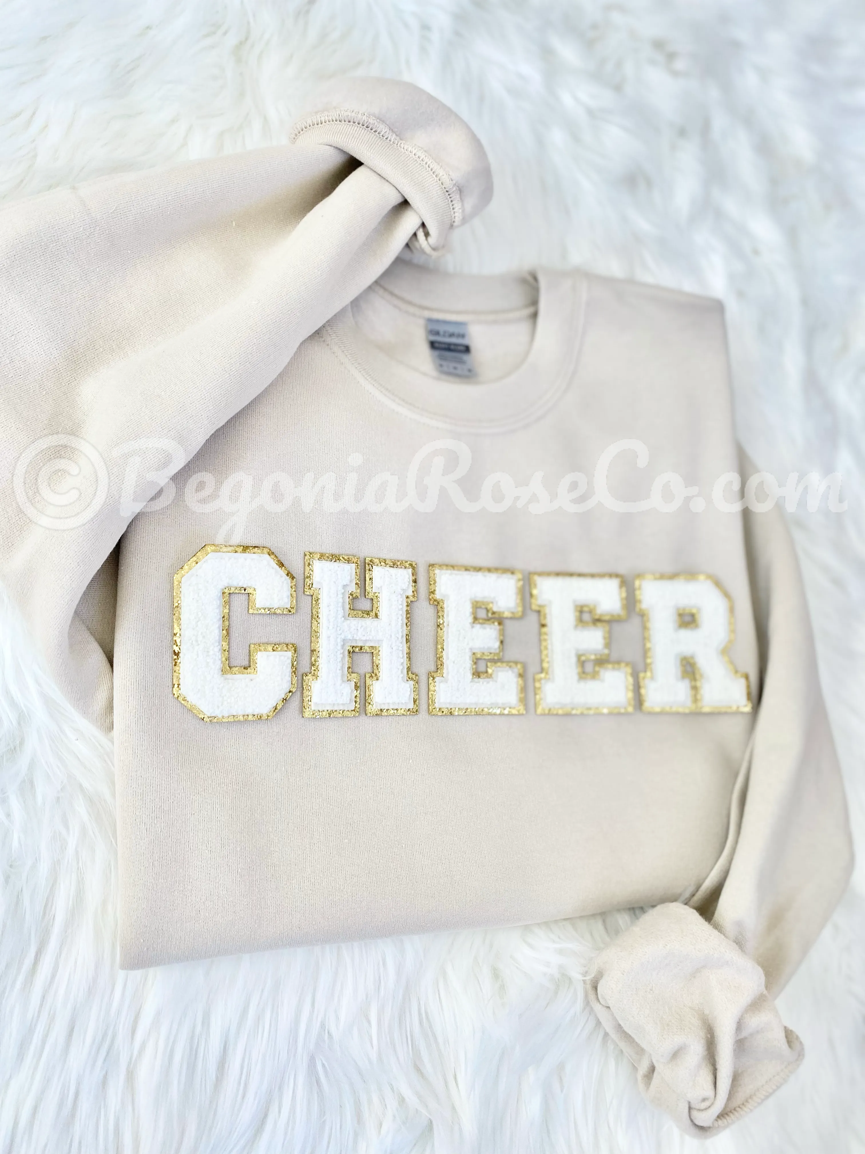 Chenille CHEER Patch Crewneck Sweatshirt