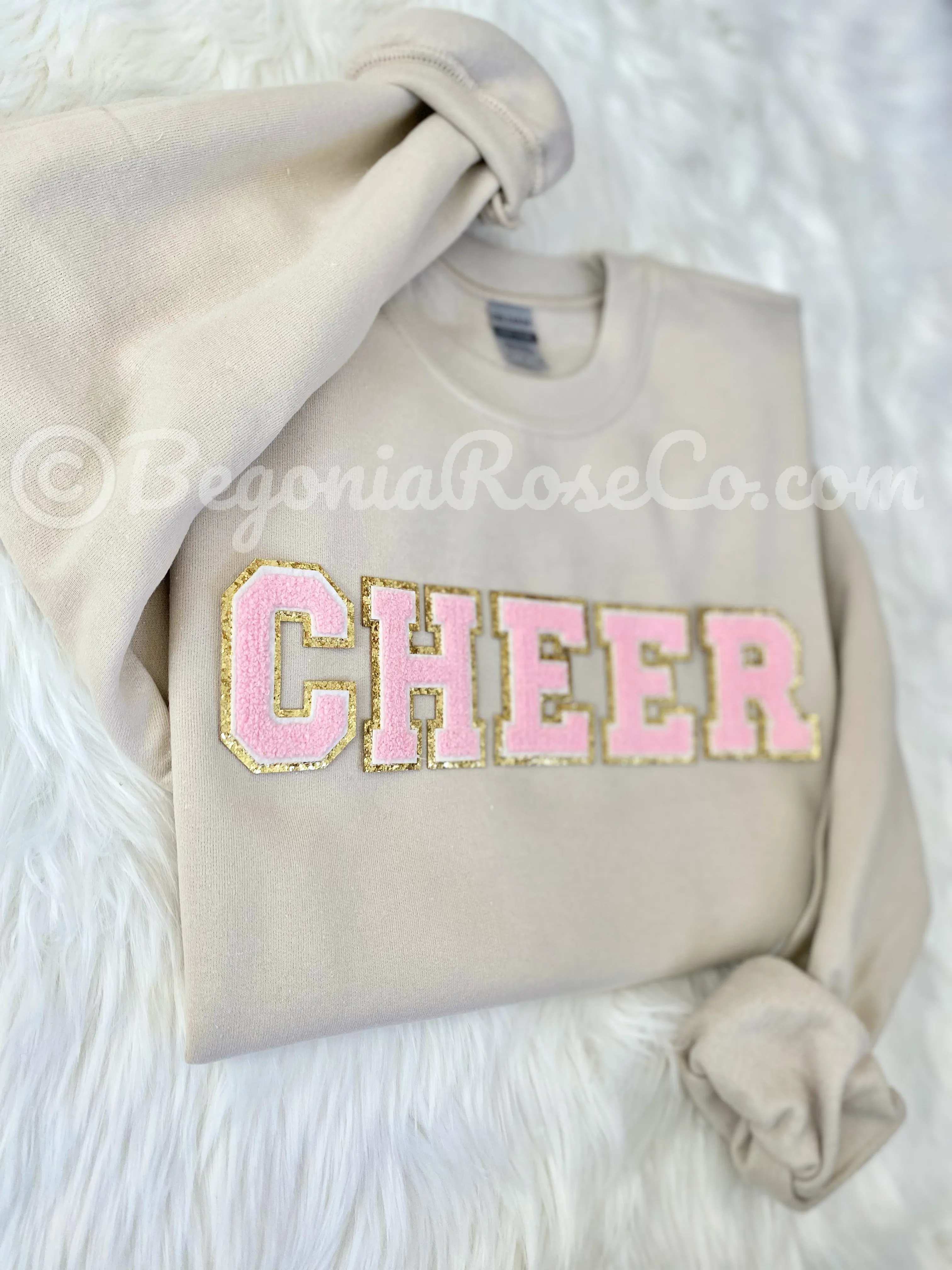 Chenille CHEER Patch Crewneck Sweatshirt