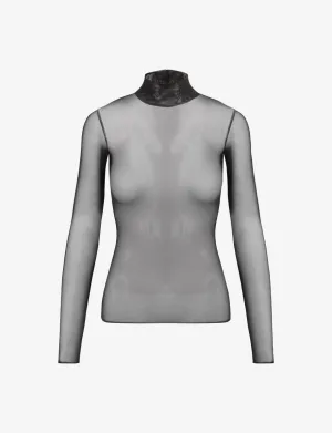 Chic Mesh Long Sleeve Turtleneck