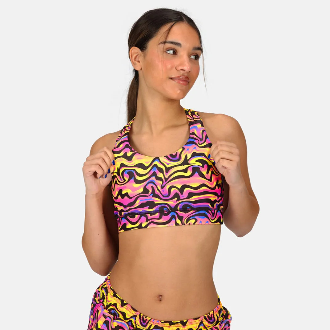 Coral Waves Cross Back Bra