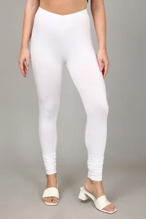 COTTON CHURIDAR LEGGINGS - WHITE