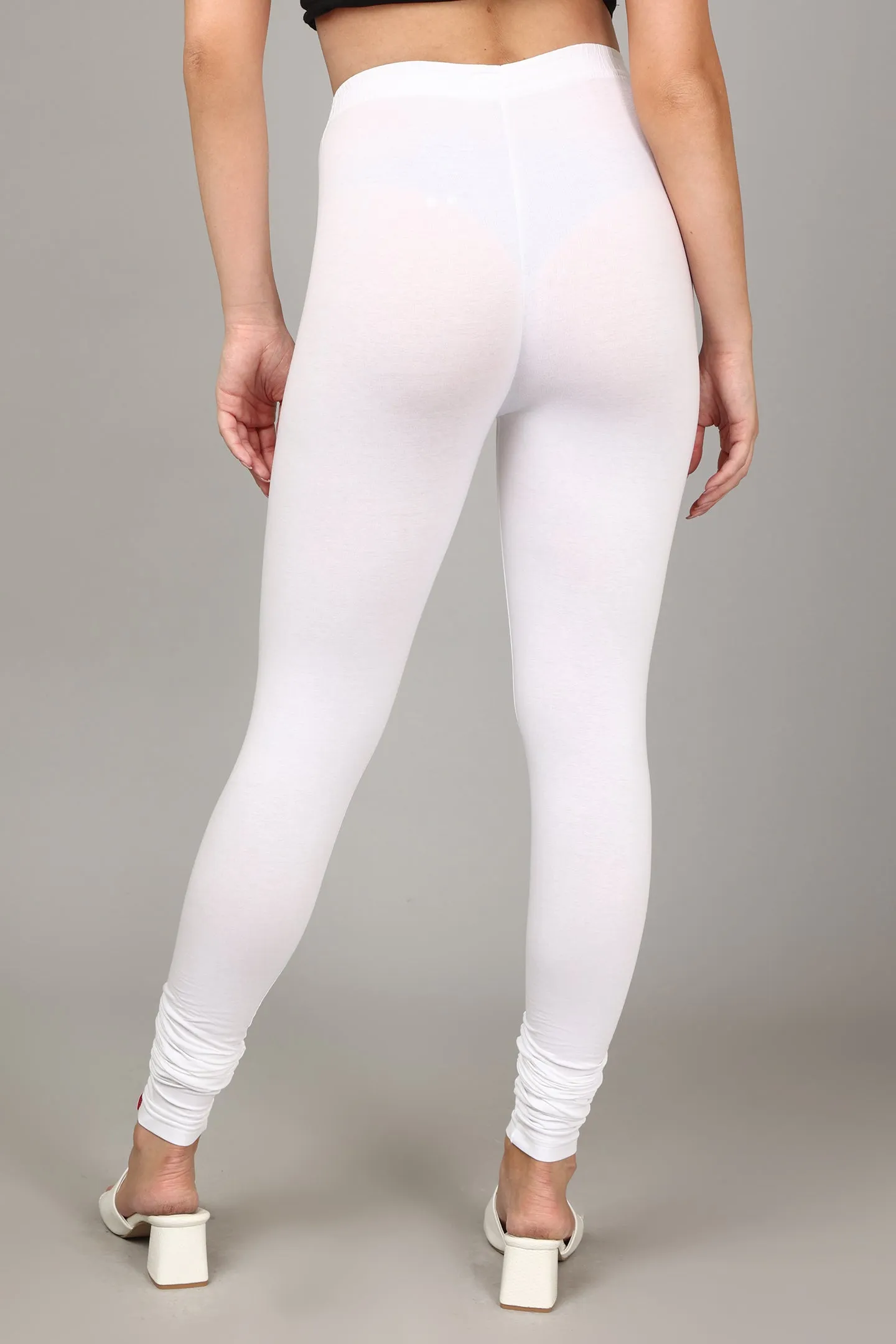 COTTON CHURIDAR LEGGINGS - WHITE