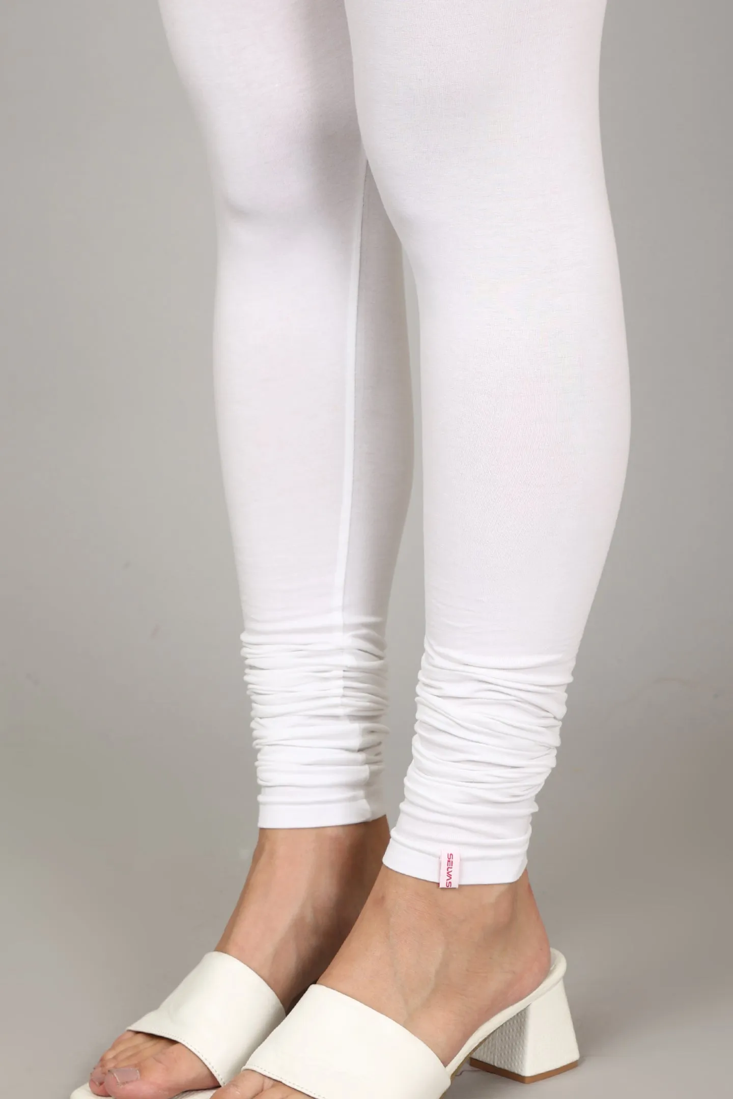 COTTON CHURIDAR LEGGINGS - WHITE