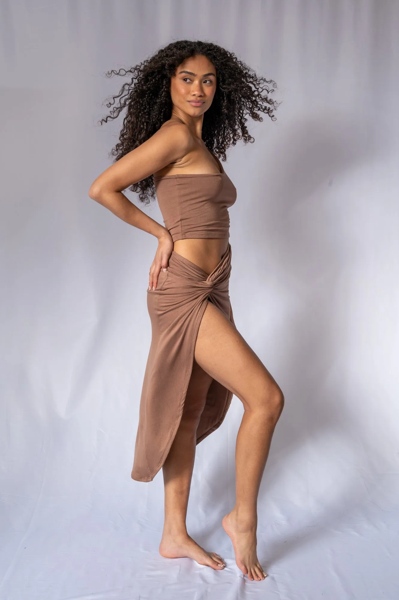 Courtney One Shoulder and Skirt Two Piece Set