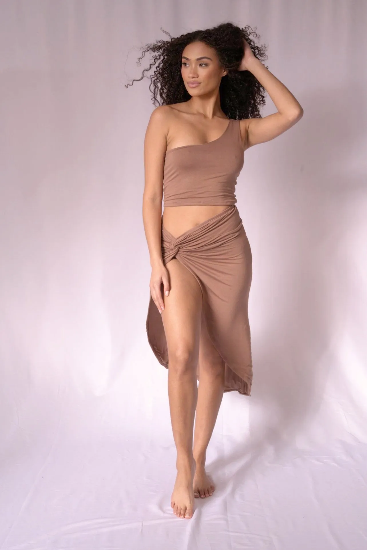 Courtney One Shoulder and Skirt Two Piece Set