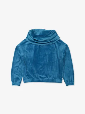 Cowl Neck Velour Kids Top