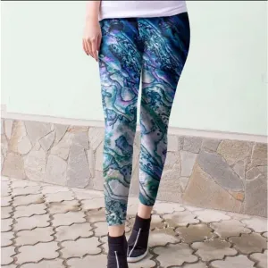Custom Abalone Print Leggings in Full and Capri Lengths