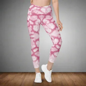 Cute Animal Print Crossover Leggings with Pockets, lioness-love