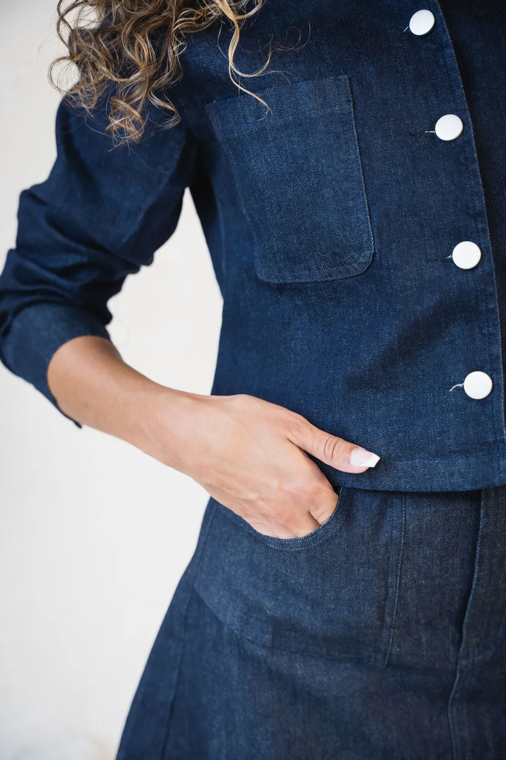 Denim Pleated Skirt