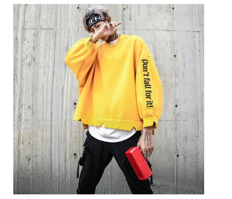 Distressed Oversized Box Sweater